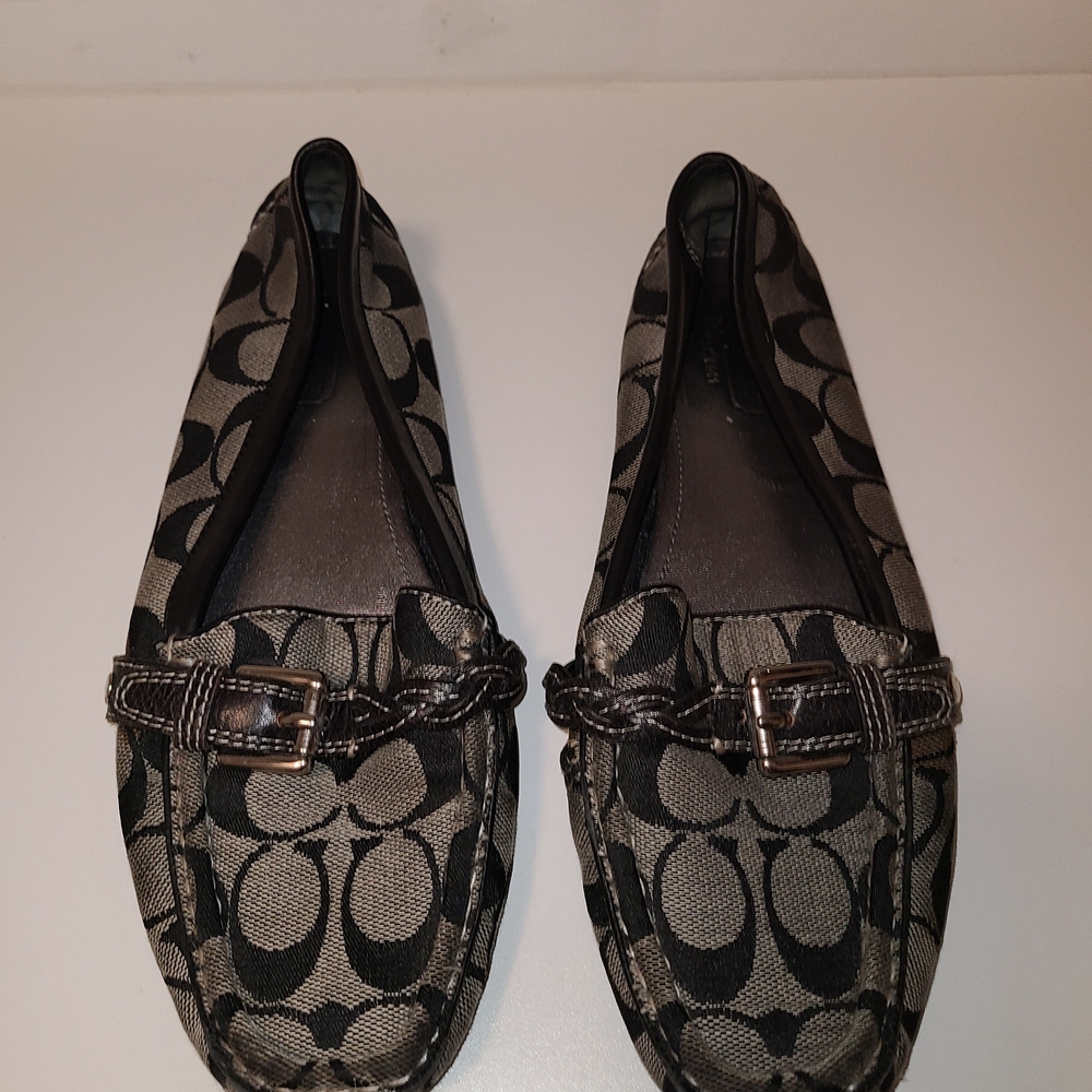Coach Black and Gray Patterned Monogram Loafers W… - image 2